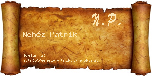 Nehéz Patrik névjegykártya